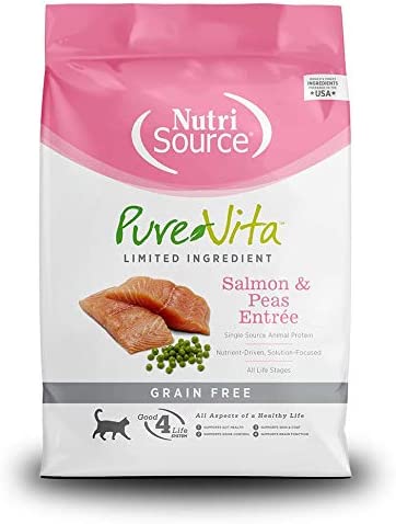 Pure Vita Grain Free Salmon & Peas Cat Food 6.6 Lb, Packaging May Vary