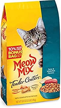 Meow Mix Center Flavors Cat Food, 3.3-Pound, Tender Tuna/Whitefish, Pack Of 6