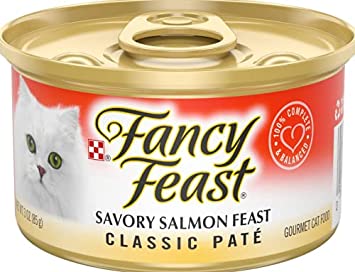 48 Cans of Fancy Feast Classic Savory Salmon Feast Wet cat Bundle Ea Mutty Cat