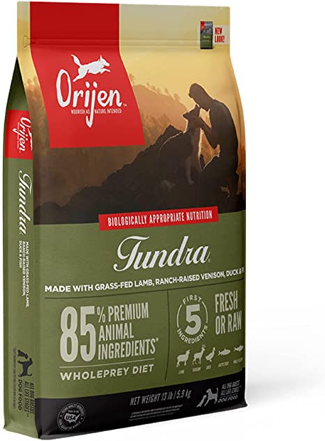 ORIJEN Dog Tundra Recipe, 4.5lb, High-Protein Grain-Free Dry Dog Food, Packaging May Vary