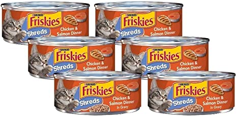 Friskies Savory Shreds Chicken & Salmon Dinner in Gravy Canned Cat Food