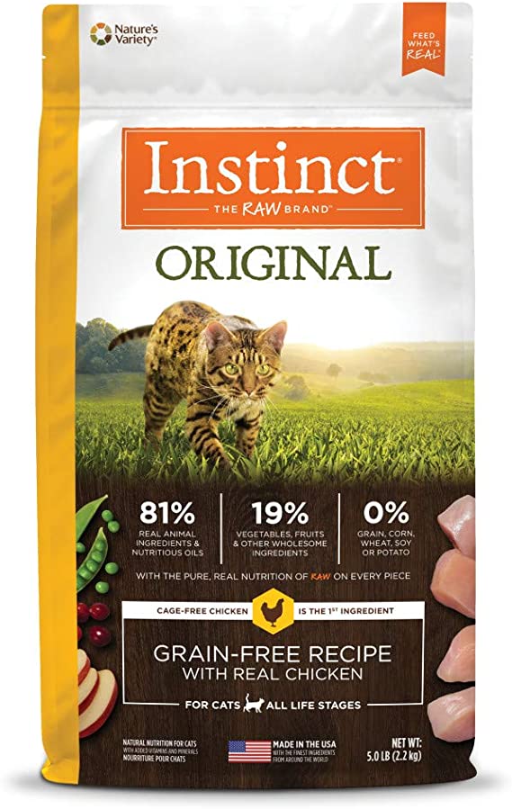 Instinct Grain Free Dry Cat Food, Original Raw Coated Natural High Protein Cat Food