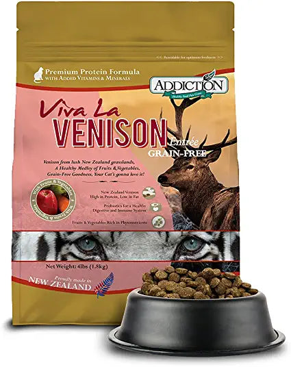 Addiction Viva La Venison Grain Free Dry Cat Food, 4 Lb.