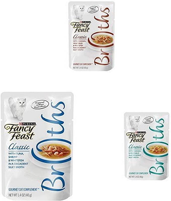 Purina Fancy Feast Broths Classic Flavors Adult Wet Cat Food Complemen Mutty Cat