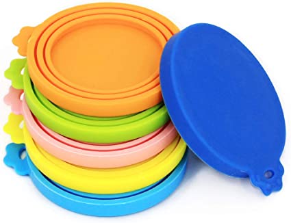 Comtim Pet Food Can Cover Silicone Can Lids for Dog and Cat Food(Universal Size,One fit 3 Standard Size Food Cans)