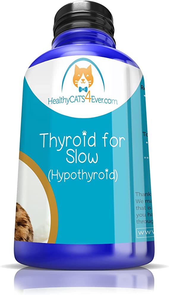 Thyroid for Slow Hypothyroid Support for Cats, Natural Thyroid Gland Support, 400 Pellets, 30-Day Supply