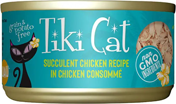 Tiki Cat Luau Grain-Free, Low-Carbohydrate Wet Food with Poultry or Fish in Consomme for Adult Cats & Kittens, 2.8oz, 12pk, Chicken