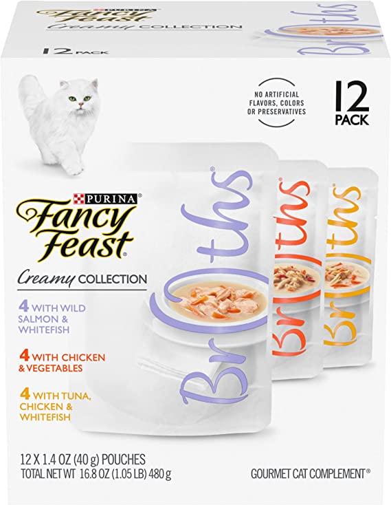 Fancy Feast Purina Broths Adult Wet Cat Food Complement Variety Packs