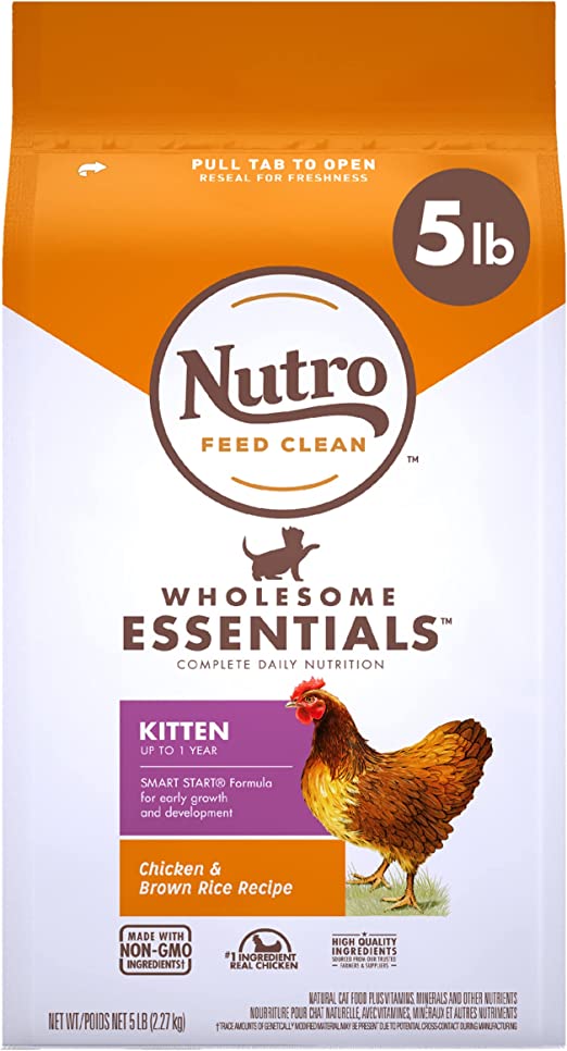 NUTRO WHOLESOME ESSENTIALS Kitten Dry Cat Food, Chicken & Brown Rice Recipe