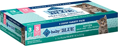 Blue Buffalo Baby Blue Healthy Growth Formula Grain Free High Protein, Natural Kitten Pate Wet Cat Food