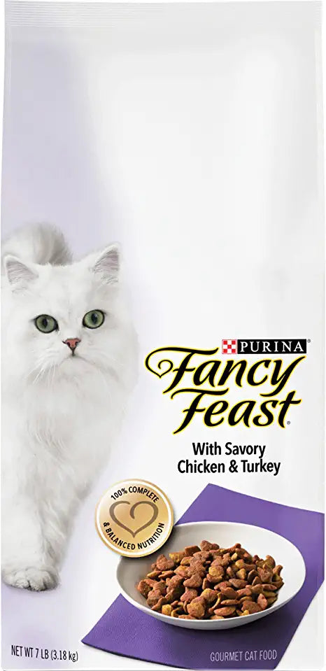 Purina fancy feast gourmet dry cat food with savory chicken & turkey best sale