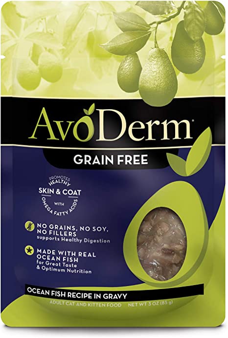 Avoderm Natural Grain Free Ocean Fish Recipe In Gravy Pouch Wet Cat Food, 3-Ounce Pouch , Case Of 24