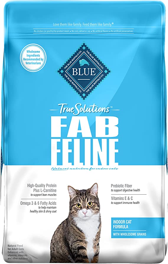 Blue Buffalo True Solutions Fab Feline Natural Indoor Adult Dry Cat Food and Wet Cat Food, Chicken