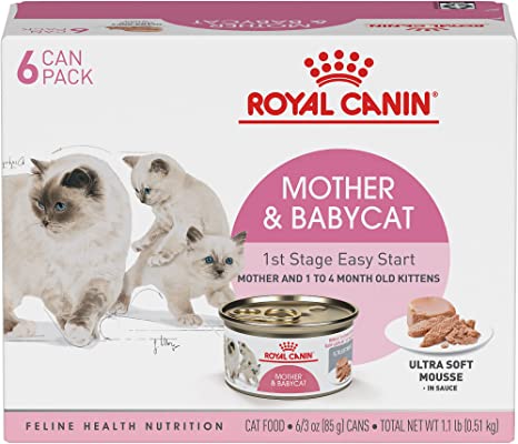 Royal Canin Feline Health Nutrition Mother & Babycat Ultra Soft Mousse in Sauce Canned Cat Food, 3 oz can