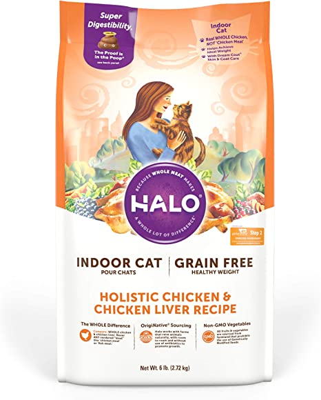 Halo Indoor Dry Cat Food, Chicken & Chicken Liver