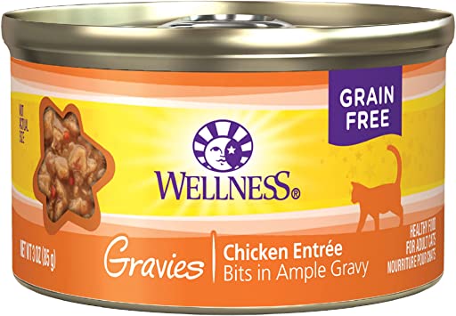 Wellness Complete Health Gravies Grain Free Canned Cat Food, Chicken Dinner, 3 Ounces (Pack of 12)