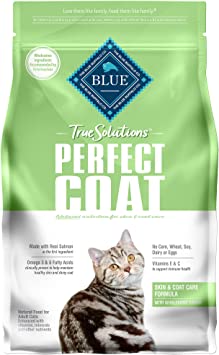 Blue Buffalo True Solutions Perfect Coat Natural Skin & Coat Care Adult Dry Cat Food and Wet Cat Food