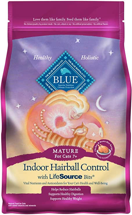 Blue Buffalo Blue Indoor Hairball Control Mature Chicken & Brown Rice Recipe Dry Cat Food