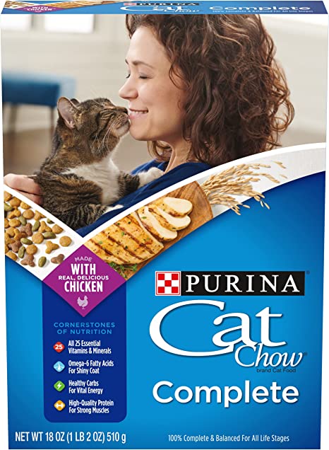 Purina Cat Chow High Protein Dry Cat Food, Complete - (12) 18 oz. Boxes