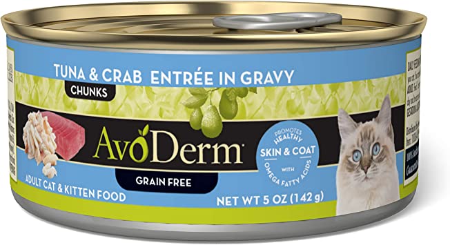 AvoDerm Natural Grain Free Wet Cat Food, Tuna & Crab in Gravy, 5 oz Can (Pack of 24)