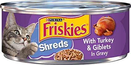 Purina Friskies Gravy Wet Cat Food, Shreds With Turkey & Giblets in Gravy - (24) 5.5 oz. Cans