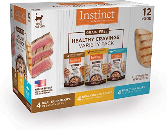 Instinct Grain Free Wet Cat Food Topper, Healthy Cravings with Gravy Cat Food Pouches