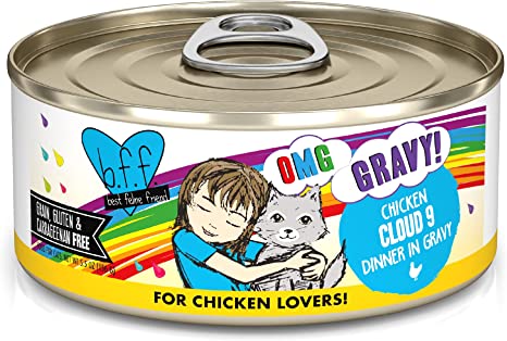 Weruva B.F.F. OMG - Best Feline Friend Oh My Gravy! Grain-Free Natural Wet Cat Food Cans, Chicken Recipes in Gravy