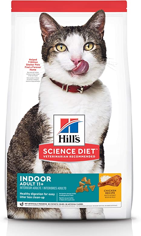 Hill's Science Diet Dry Cat Food, Adult 11+ for Senior Cats, Indoor, Chicken Recipe