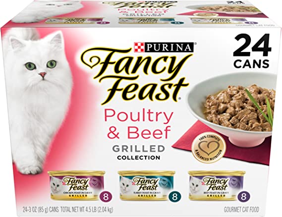 Purina Fancy Feast Grilled Poultry & Beef Collection Wet Cat Food Variety Pack - (24) 3 Oz. Cans