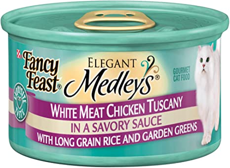 Fancy Feast Elegant Medley`s White Meat Chicken Tuscany w/ Rice & Garden Greens Cat Food 24 - 3oz Cans