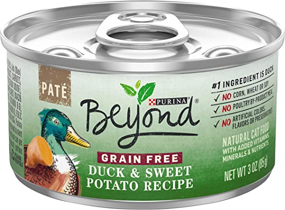 Purina Beyond Grain Free, Natural Pate Wet Cat Food, Grain Free Duck & Sweet Potato Recipe - (12) 3 oz. Cans