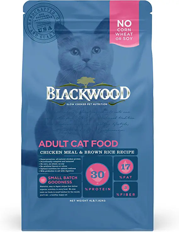 Blackwood Cat Food Made in USA [All Natural Dry Cat Food – Adult, Indoor, and Senior Formulas], Chicken Meal and Brown Rice Recipe