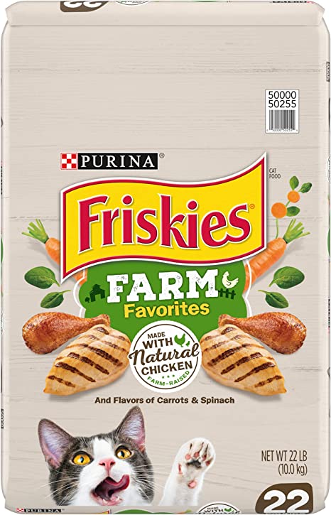 Purina Friskies Dry Cat Food, Farm Favorites with Chicken - 22 lb. Bag