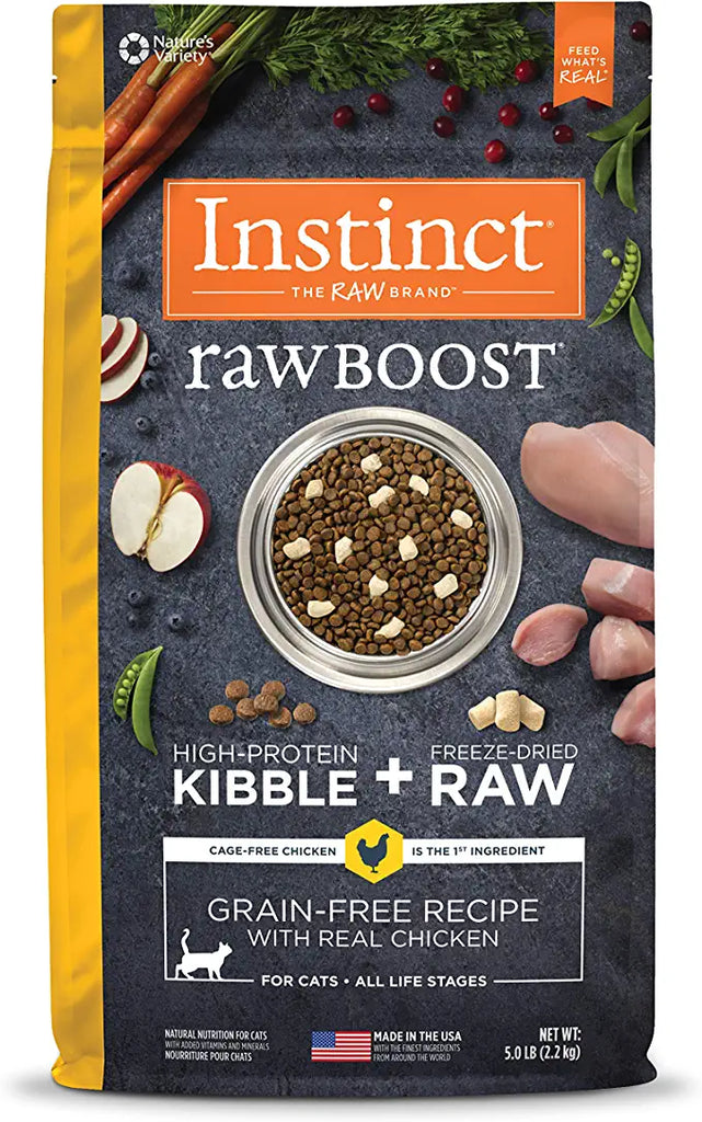 Instinct Raw Boost Grain Free Recipe with Real Chicken Natural Dry Cat Food, 5 lb. Bag