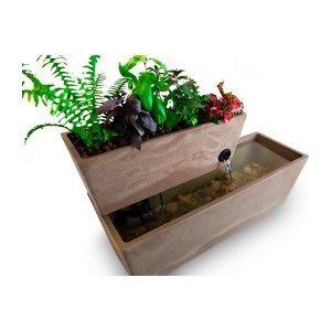 AquaSprouts Fountain Aquaponics Ecosystem Kit, Taupe, 6-gal