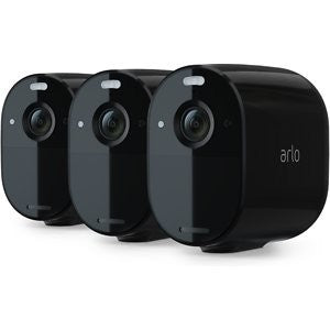 Arlo Essential Indoor/Outdoor 1080p Spotlight Wire-Free Pet Camera Kit, Black, 3 count