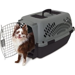 Aspen Pet Dog & Cat Kennel, Gray/Black, 24-in