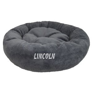 Bessie + Barnie Deluxe Comfort Snuggle Personalized Pillow Cat & Dog Bed w/ Removable Cover, Small