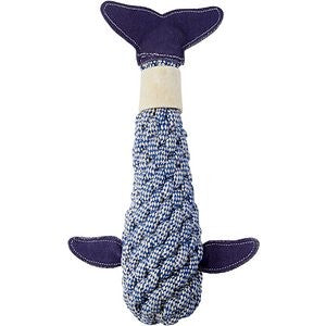 Bones & Chews Rope Whale Crinkle with Bone Dog Toy, 12"