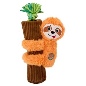 Charming Pet Cuddly Climbers Sloth Plush Dog Toy, Orange, Small