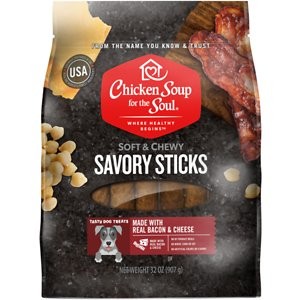 Chicken Soup for the Soul Savory Sticks Real Bacon & Cheese Soft & Chewy Dog Treats, 32-oz bag