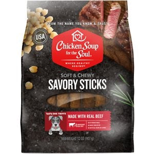 Chicken Soup for the Soul Savory Sticks Real Beef Soft & Chewy Dog Treats, 32-oz bag