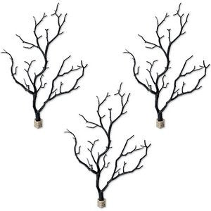 Current USA Weighted Base Black Manzanita Branches Aquarium Plant, 3 count