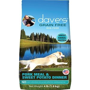 Dave's Pet Food Grain-Free Pork Meal & Sweet Potato Dinner Dry Dog Food, 4-lb bag