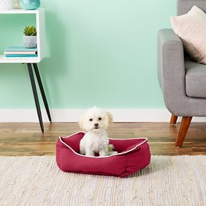 Dog Gone Smart Repelz-It Bolster Cat & Dog Bed w/Removable Cover, Berry, X-Small