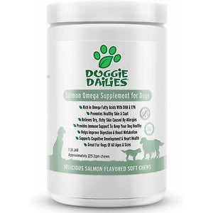 Doggie Dailies Salmon Omega Chews Dog Supplement, 1-lb bottle