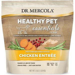 Dr. Mercola Adult Free-Range Chicken Entrée Dehydrated Raw Dog Food, 3-lb bag