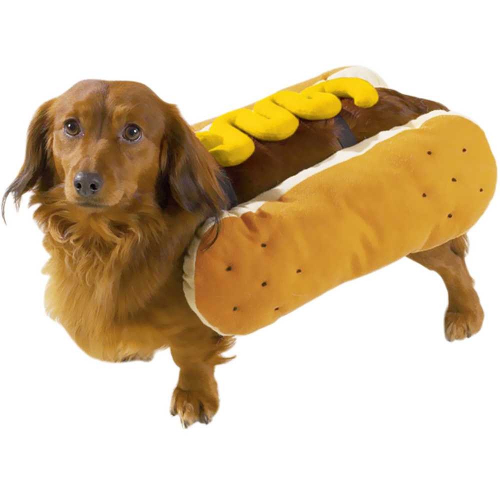 EntirelyPets Pharmacy Casual Canine Hot Diggity Dog Costume Mustard - SMALL