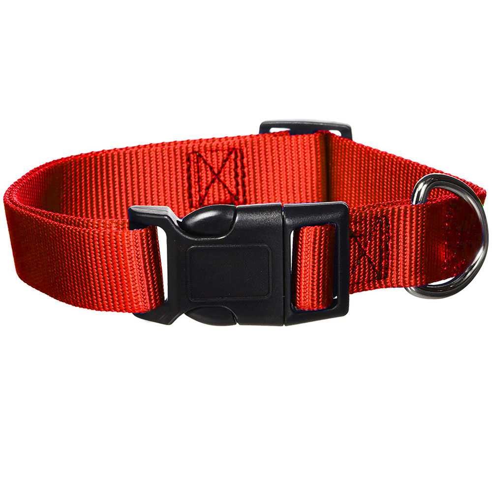 EntirelyPets Pharmacy Guardian Gear Nylon Adjustable Collar - Red (1" Adjust 18"-26")