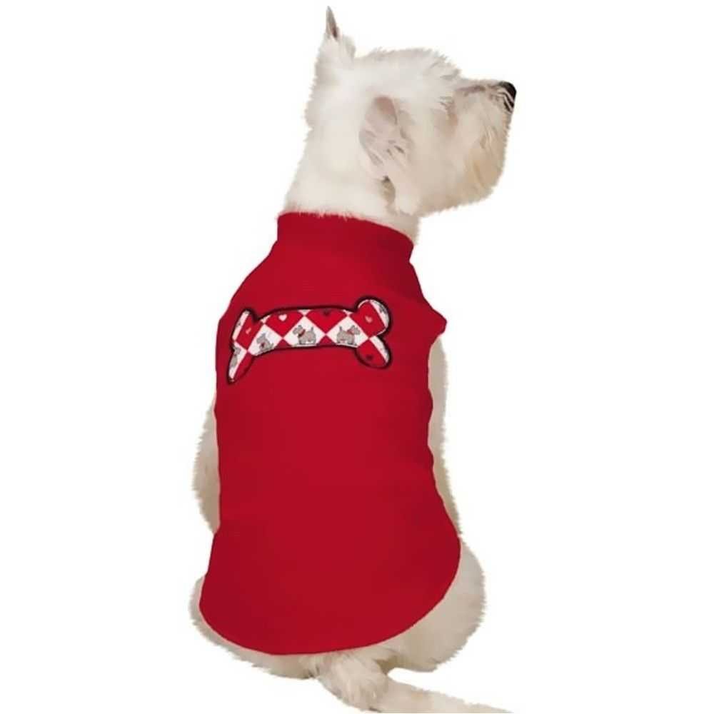 EntirelyPets Pharmacy Zack & Zoey Sweetheart Scottie Fleece Vest Red - XX-SMALL